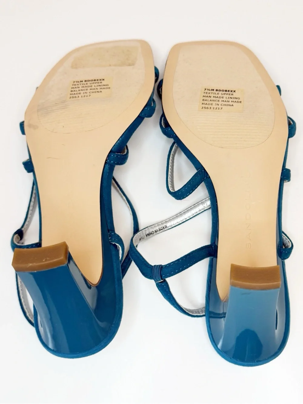 Bandolino Blue Strappy Block Heel Sandals